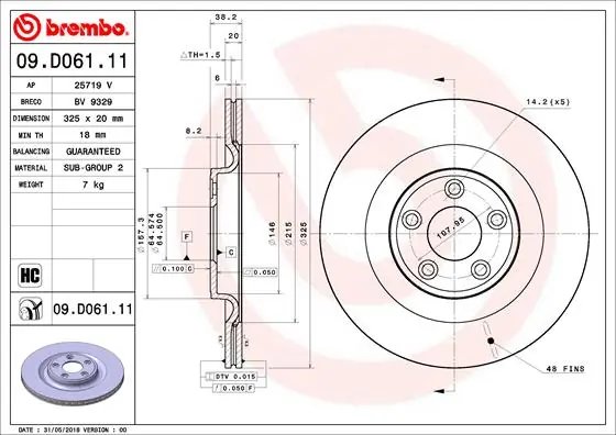 Disc frana Brembo 09.D061.11