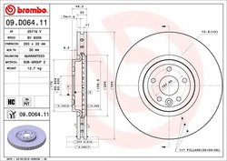 DISC FRANA BREMBO 09.D064.11 - Compatibil cu JAGUAR