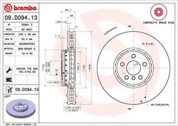 DISC FRANA BREMBO 09.D094.13 - Compatibil cu BMW, BMW (BRILLIANCE), TOYOTA