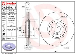 DISC FRANA BREMBO 09.D179.11 - Compatibil cu BMW, MINI