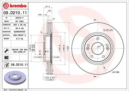 Disc frana Brembo 09.D210.11