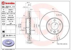 DISC FRANA BREMBO 09.D211.11 - Compatibil cu VW