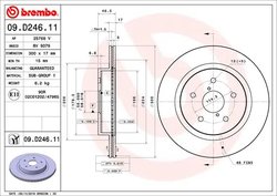 DISC FRANA BREMBO 09.D246.11 - Compatibil cu CHEVROLET (SGM), SUBARU