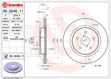 Disc frana Brembo 09.D246.11