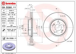 DISC FRANA BREMBO 09.D280.11 - Compatibil cu HONDA, HONDA (DONGFENG), HONDA (GAC)