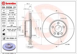 DISC FRANA BREMBO 09.D338.21 - Compatibil cu BMW, BMW (BRILLIANCE)