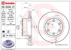 DISC FRANA BREMBO 09.D352.21 - Compatibil cu MAN, VW