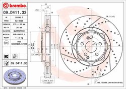 DISC FRANA BREMBO 09.D411.33 - Compatibil cu MERCEDES-BENZ