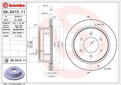 DISC FRANA BREMBO 09.D413.11 - Compatibil cu MITSUBISHI, MITSUBISHI (GAC)