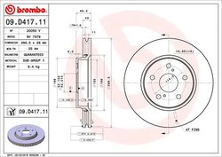 DISC FRANA BREMBO 09.D417.11 - Compatibil cu TOYOTA