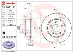 DISC FRANA BREMBO 09.D421.11 - Compatibil cu MAN, VW