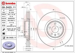 DISC FRANA BREMBO 09.D423.11 - Compatibil cu AUDI, HONDA, VW