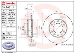DISC FRANA BREMBO 09.D431.11 - Compatibil cu HYUNDAI