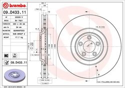 Disc frana Brembo 09.D433.11