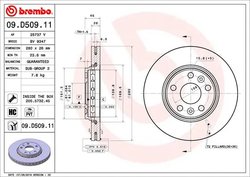 DISC FRANA BREMBO 09.D509.11 - Compatibil cu MERCEDES-BENZ, RENAULT