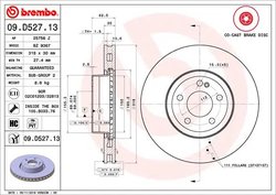 DISC FRANA BREMBO 09.D527.13 - Compatibil cu MERCEDES-BENZ, MERCEDES-BENZ (BBDC)