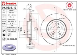 DISC FRANA BREMBO 09.D533.13 - Compatibil cu MERCEDES-BENZ, MERCEDES-BENZ (BBDC)