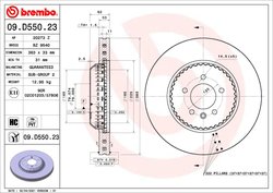 DISC FRANA BREMBO 09.D550.23 - Compatibil cu LAND ROVER