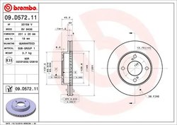 DISC FRANA BREMBO 09.D572.11 - Compatibil cu SUZUKI