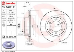 DISC FRANA BREMBO 09.D617.11 - Compatibil cu TOYOTA