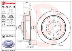 DISC FRANA BREMBO 09.D618.11 - Compatibil cu LEXUS, TOYOTA, TOYOTA (FAW)