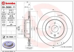 DISC FRANA BREMBO 09.D690.11 - Compatibil cu INFINITI, NISSAN