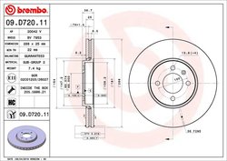 DISC FRANA BREMBO 09.D720.11 - Compatibil cu VW