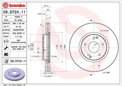 DISC FRANA BREMBO 09.D724.11 - Compatibil cu SSANGYONG