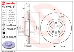 DISC FRANA BREMBO 09.D766.11 - Compatibil cu VW