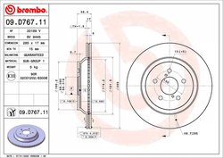 DISC FRANA BREMBO 09.D767.11 - Compatibil cu SUBARU