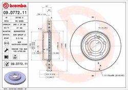 DISC FRANA BREMBO 09.D772.11 - Compatibil cu MERCEDES-BENZ, MERCEDES-BENZ (BBDC)