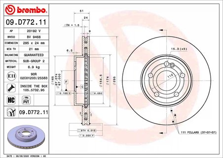 Disc frana Brembo 09.D772.11
