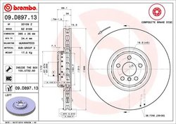 DISC FRANA BREMBO 09.D897.13 - Compatibil cu BMW, ROLLS-ROYCE