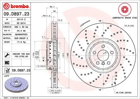 Disc frana Brembo 09.D897.23