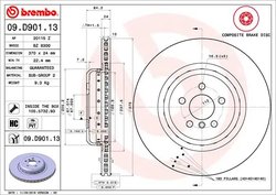 DISC FRANA BREMBO 09.D901.13 - Compatibil cu BMW