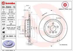 DISC FRANA BREMBO 09.D902.13 - Compatibil cu BMW, BMW (BRILLIANCE), TOYOTA