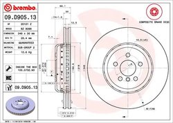 DISC FRANA BREMBO 09.D905.13 - Compatibil cu BMW, BMW (BRILLIANCE)