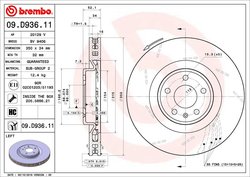DISC FRANA BREMBO 09.D936.11 - Compatibil cu PORSCHE