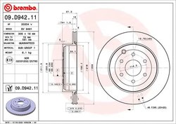 DISC FRANA BREMBO 09.D942.11 - Compatibil cu MERCEDES-BENZ, NISSAN