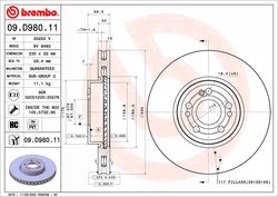 DISC FRANA BREMBO 09.D980.11 - Compatibil cu MERCEDES-BENZ