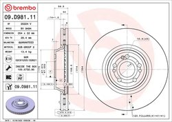DISC FRANA BREMBO 09.D981.11 - Compatibil cu MERCEDES-BENZ