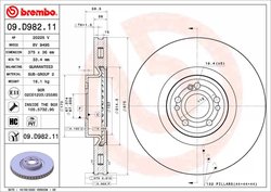 DISC FRANA BREMBO 09.D982.11 - Compatibil cu MERCEDES-BENZ