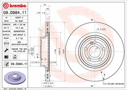 DISC FRANA BREMBO 09.D984.11 - Compatibil cu MERCEDES-BENZ