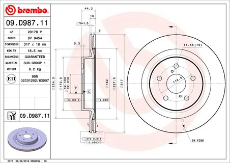 Disc frana Brembo 09.D987.11