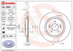 DISC FRANA BREMBO 09.D991.11 - Compatibil cu HYUNDAI