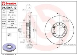 DISC FRANA BREMBO 09.E167.10 - Compatibil cu NISSAN
