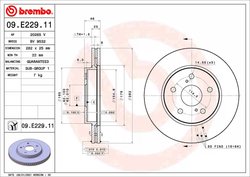 DISC FRANA BREMBO 09.E229.11 - Compatibil cu SUZUKI, TOYOTA