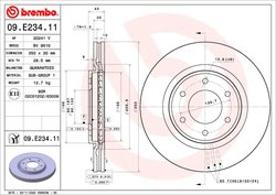 DISC FRANA BREMBO 09.E234.11 - Compatibil cu INFINITI, NISSAN