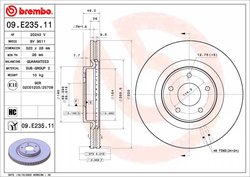 DISC FRANA BREMBO 09.E235.11 - Compatibil cu INFINITI, NISSAN, NISSAN (DFAC)