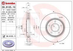 DISC FRANA BREMBO 09.N125.11 - Compatibil cu CHRYSLER, DODGE, FIAT, VW